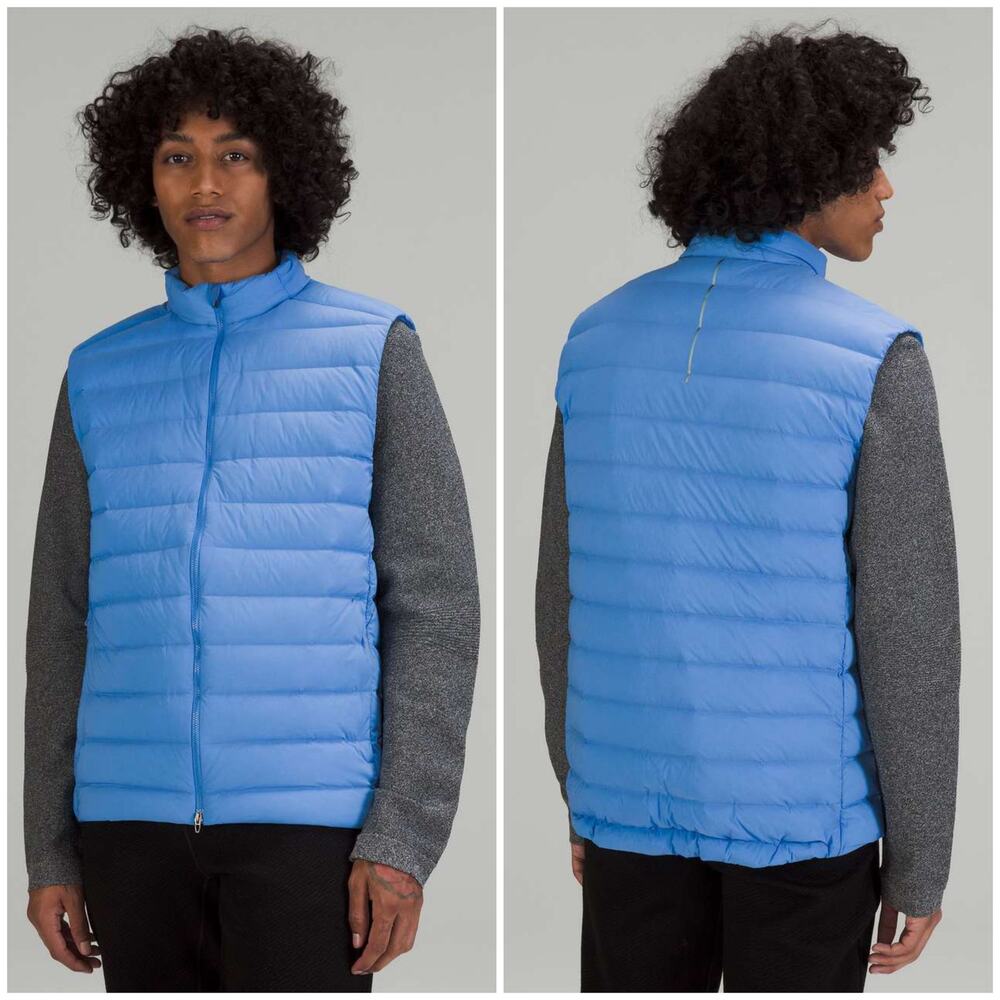 Lululemon Navigation Stretch Down Vest Blue Nile Size XL 700 Goose Fill Ski Cold